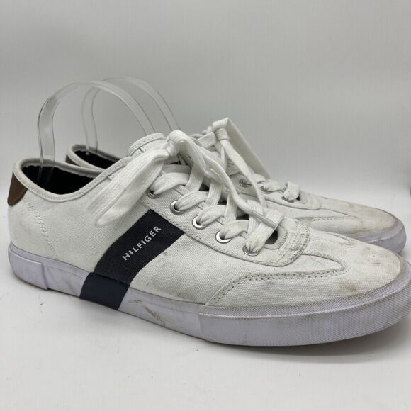 Tommy Hilfiger Other - Tommy Hilfiger Pandora Sneakers White Blue Canvas Lace-Up Shoes - Size 11
